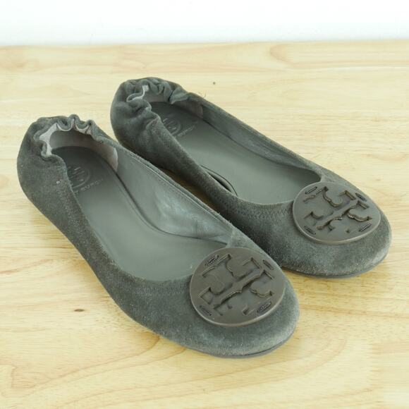 Suede Flats Gray Tory Burch Flats Tory Burch Size 1/2 Minnie
